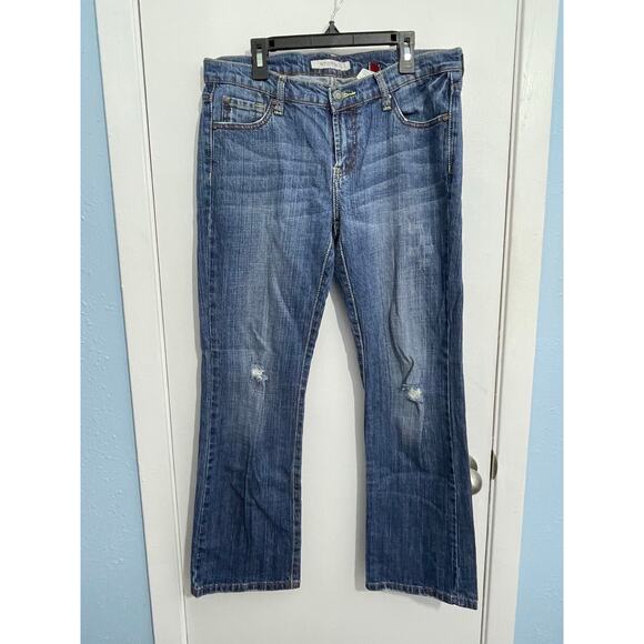 Stetson Bootcut Cropped Jeans Size 8 Low Rise Grunge Western Rodeo Cowgirl Chore - Picture 1 of 7